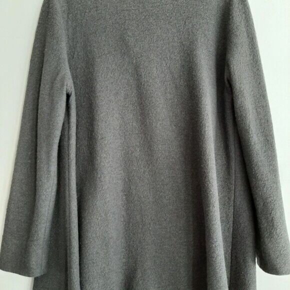 TOBIAS Wool Blend Modern Wrap Cardigan / Light Coat Gray Sz L - Picture 12 of 15